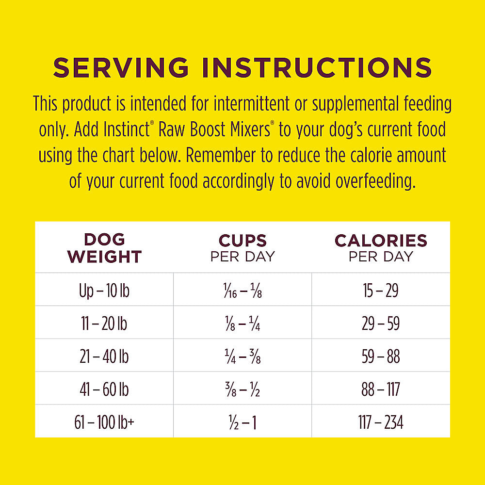 Instinct Raw Boost Mixers Healthy Energy Freeze-Dried, Dog Food Topper, 5.5-oz Bag