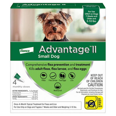 Advantage II - Elanco Flea Treatment for Dogs 3 lbs to 10 lbs