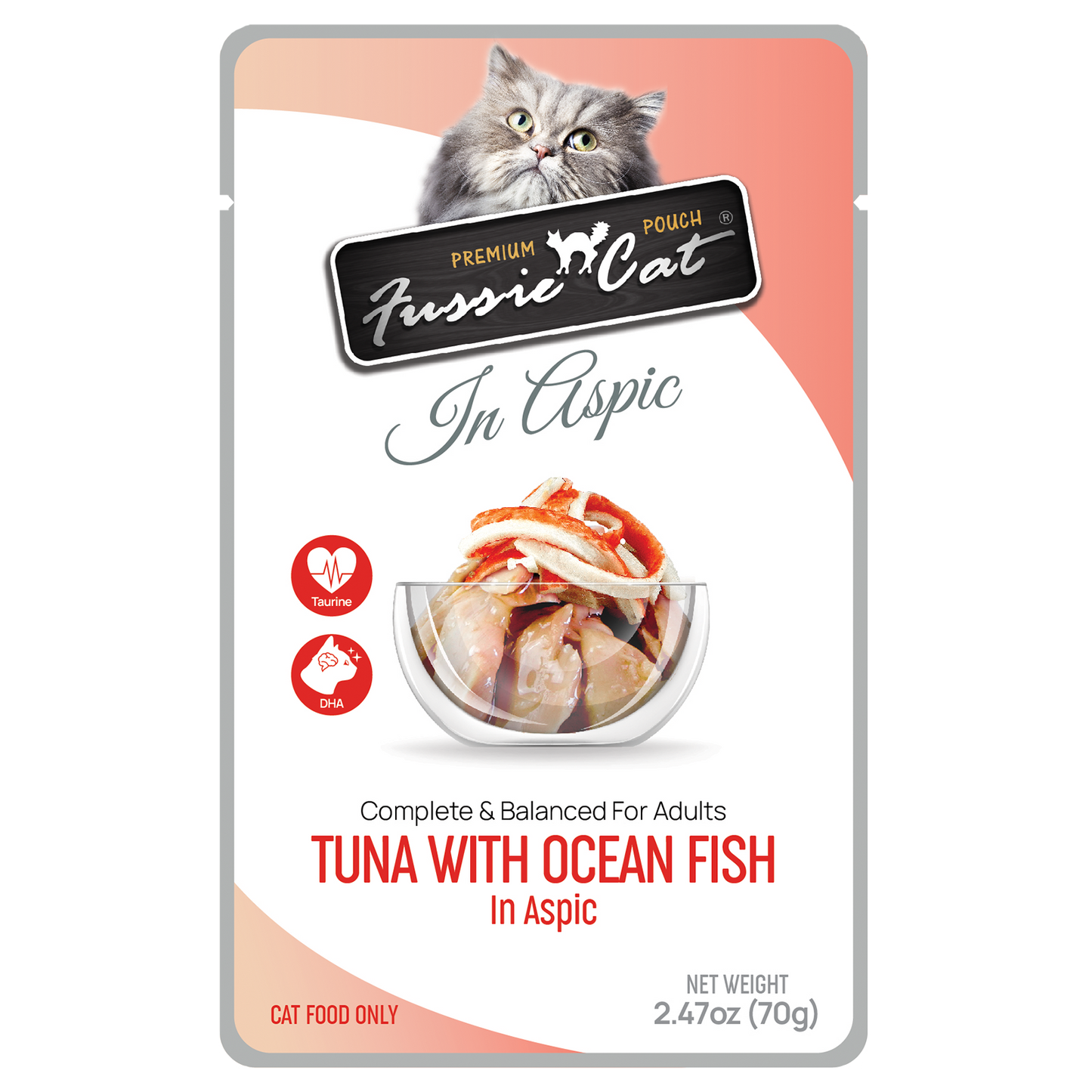 Fussie Cat Tuna With Ocean Fish In Aspic 2.47-oz Pouch, Wet Cat Food