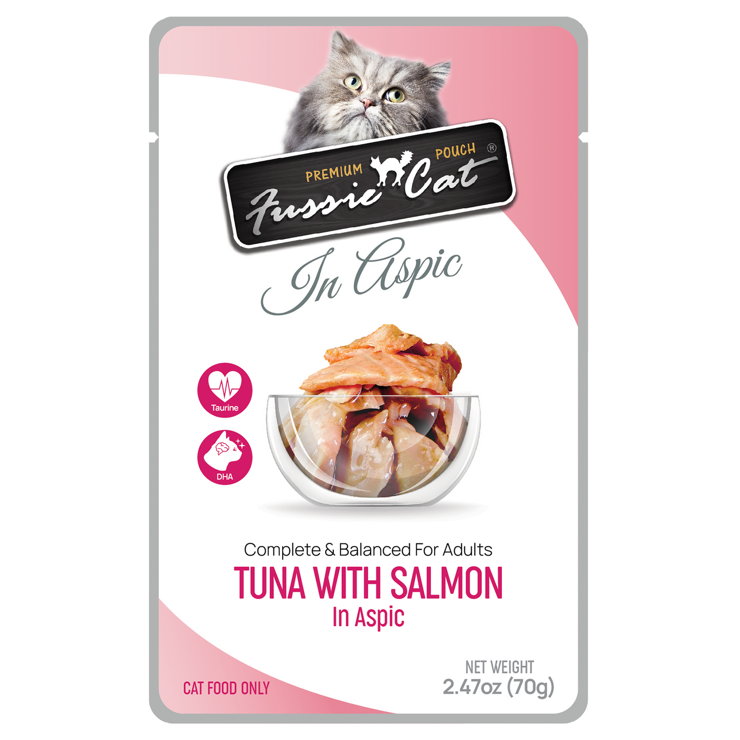 Fussie Cat Tuna With Salmon In Aspic 2.47-oz Pouch, Wet Cat Food