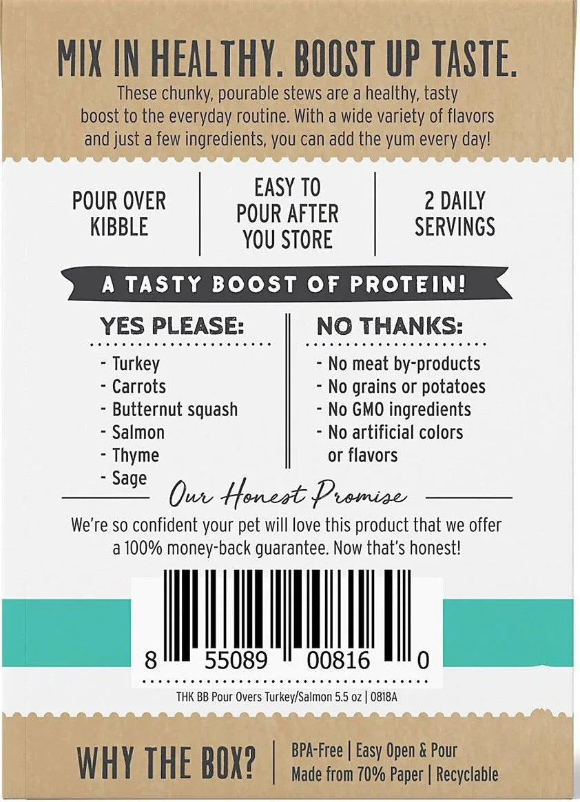 The Honest Kitchen Bone Broth Pour Overs Turkey & Salmon Stew 5.5-oz, Dog Food Topper