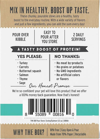 The Honest Kitchen Bone Broth Pour Overs Turkey & Salmon Stew 5.5-oz, Dog Food Topper
